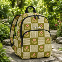 Green Patchwork Daisy TN50 Quilted Backpack