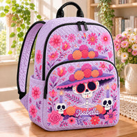 For Girls Sugar Skull & Floral TN63 Quilted Backpack
