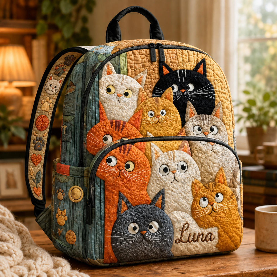 Patchwork Kitten TP27 Quilted Backpack