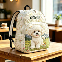 Floral Puppy TP31 Quilted Backpack
