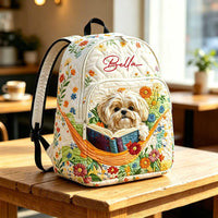A Reading Shih Tzu TP34 Quilted Backpack