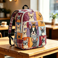 French Bulldog TP35 Quilted Backpack