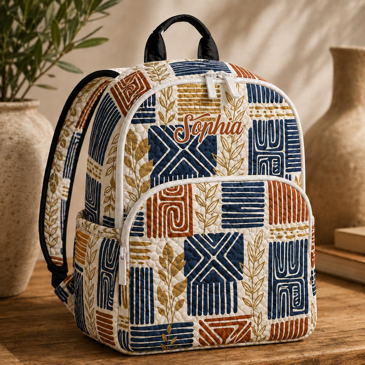 Boho Tribal TP52 Quilted Backpack