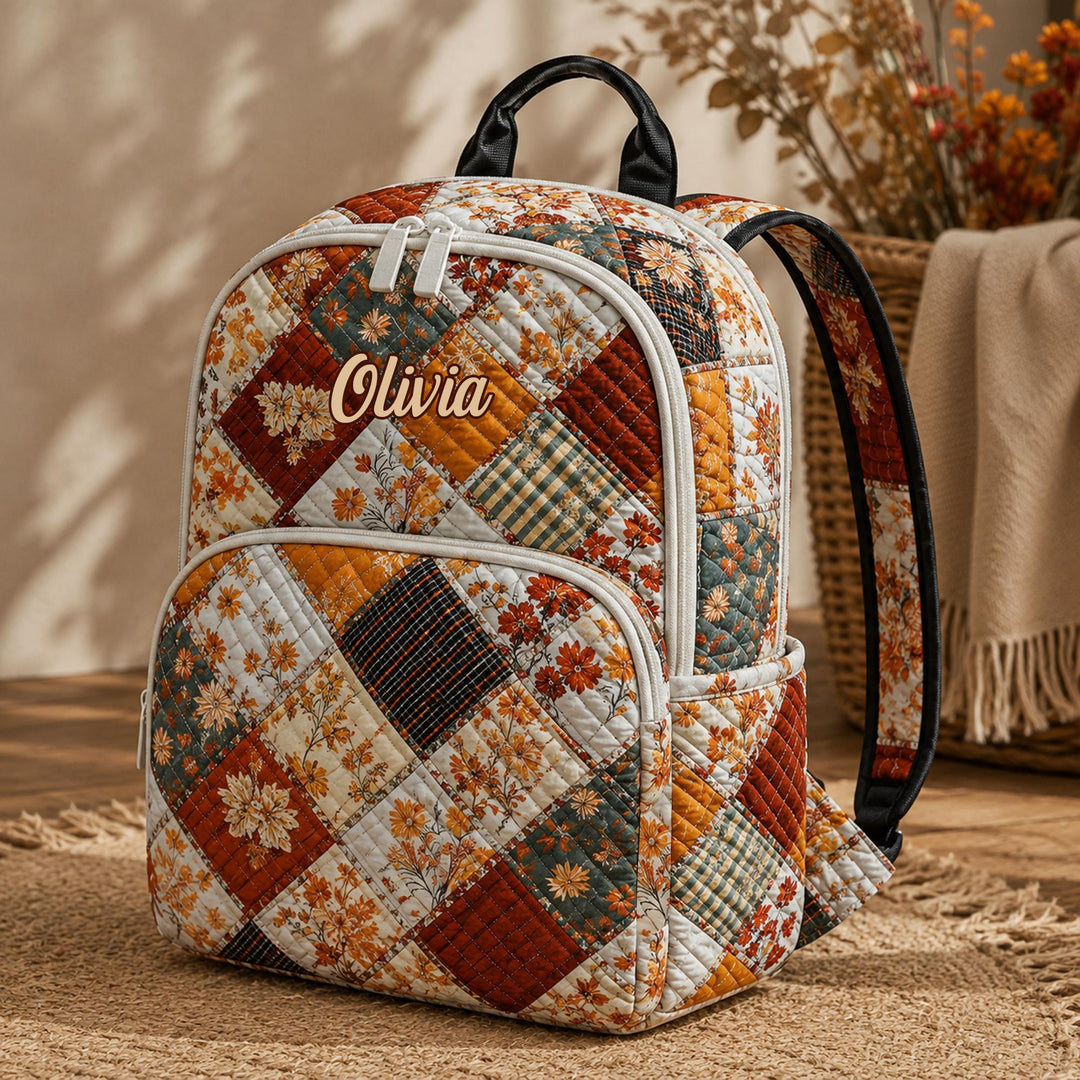 Floral Coquette TP54 Quilted Backpack