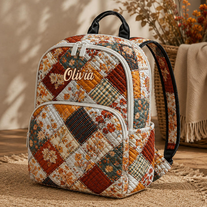 Floral Coquette TP54 Quilted Backpack