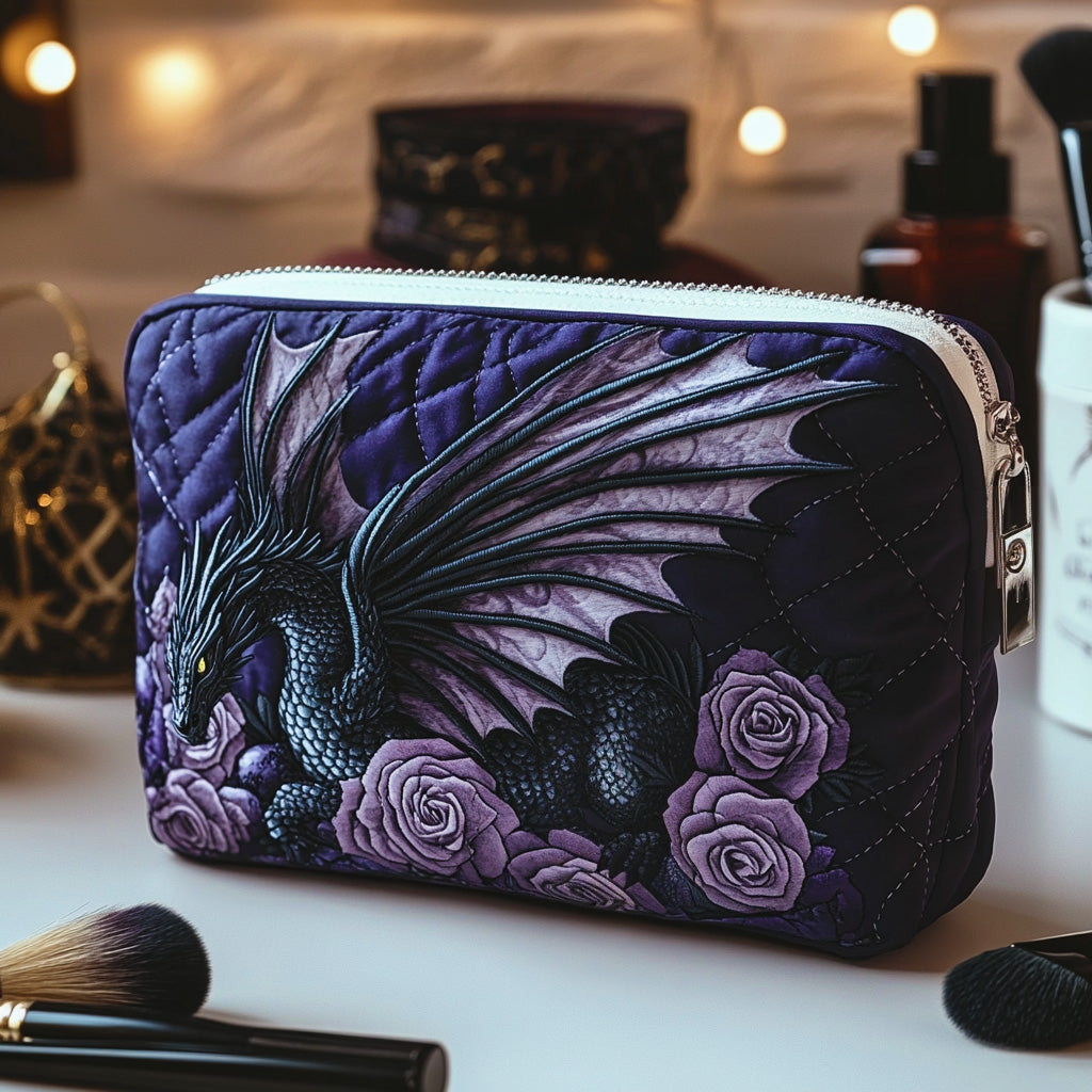 Dragon Blossom Quilted Cosmetic Bag