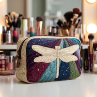 Dragonfly Garden Quilted Cosmetic Bag