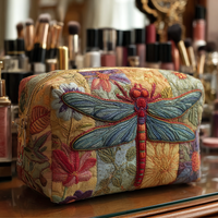 Dragonfly Grace Quilted Cosmetic Bag