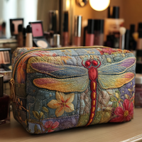 Dragonfly Meadow Quilted Cosmetic Bag