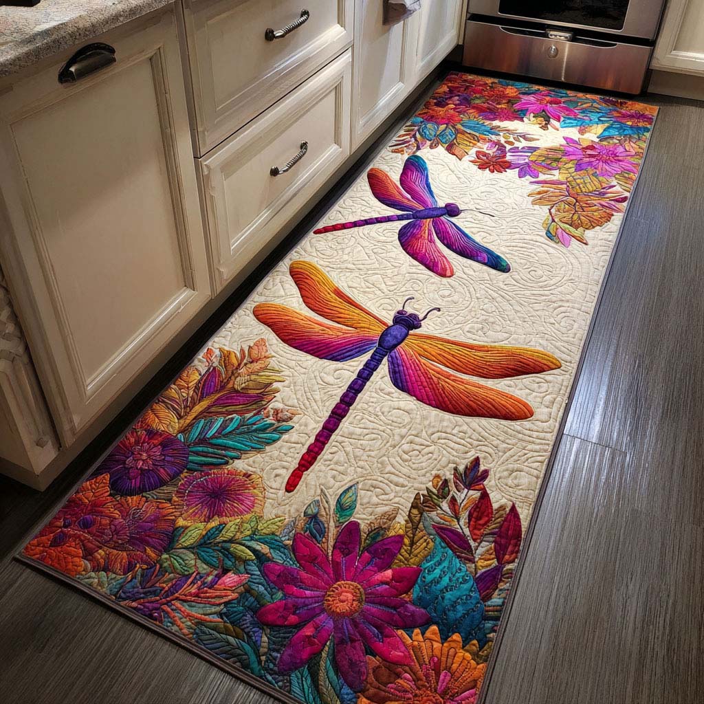 Enchanting Dragonfly Kitchen Rug Set