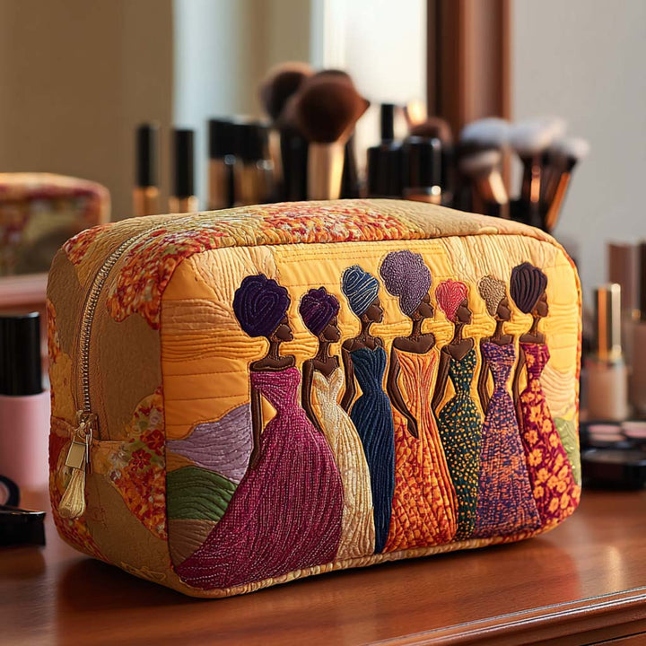 Elegant Queens Quilted Cosmetic Bag