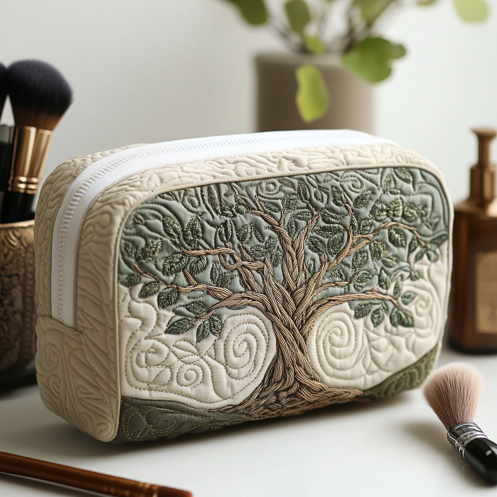Eternal Roots Quilted Cosmetic Bag