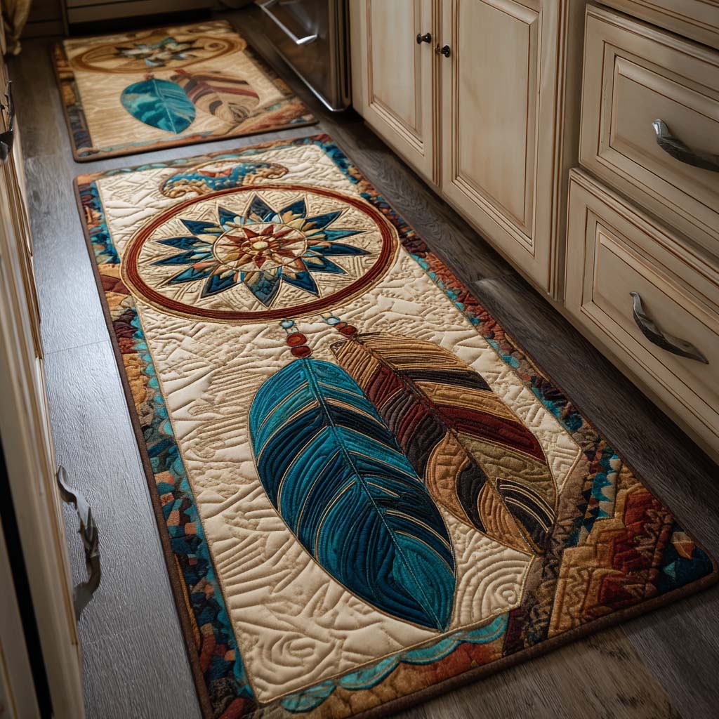 Feather Dreamer Kitchen Rug Set