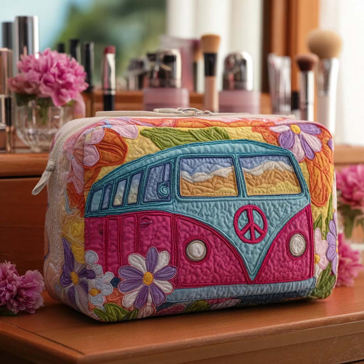 Floral Freedom Van Quilted Cosmetic Bag
