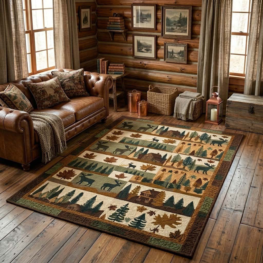 Forest Lodge Trails Quilted Area Rug