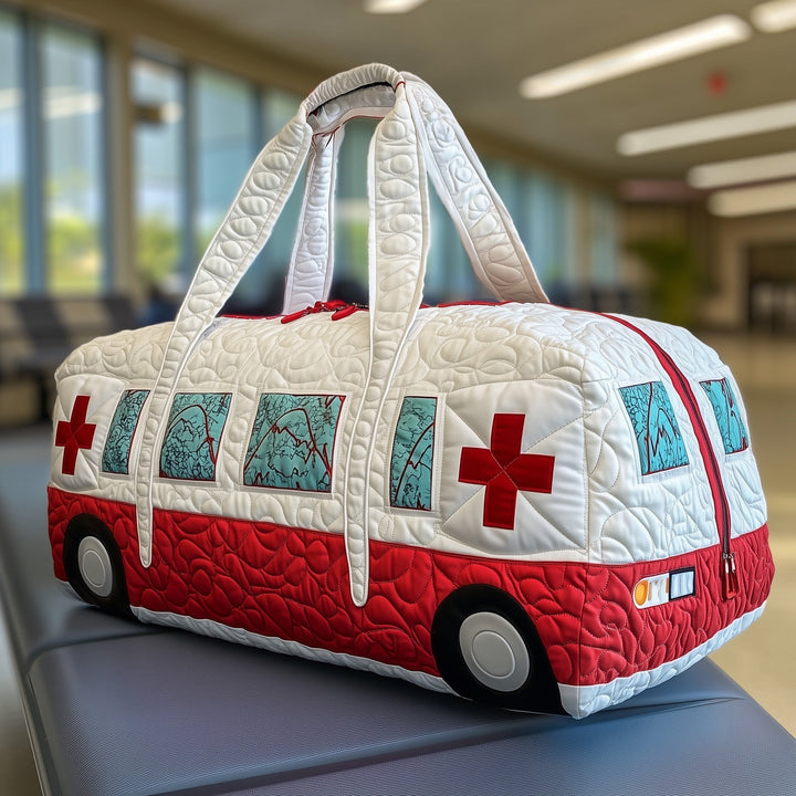 Ambulance-Themed Quilted Duffle Bag