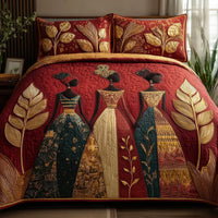 Golden Queens Quilted Bedding Set