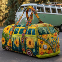 Bohemian Sunflower Quilted Duffle Bag