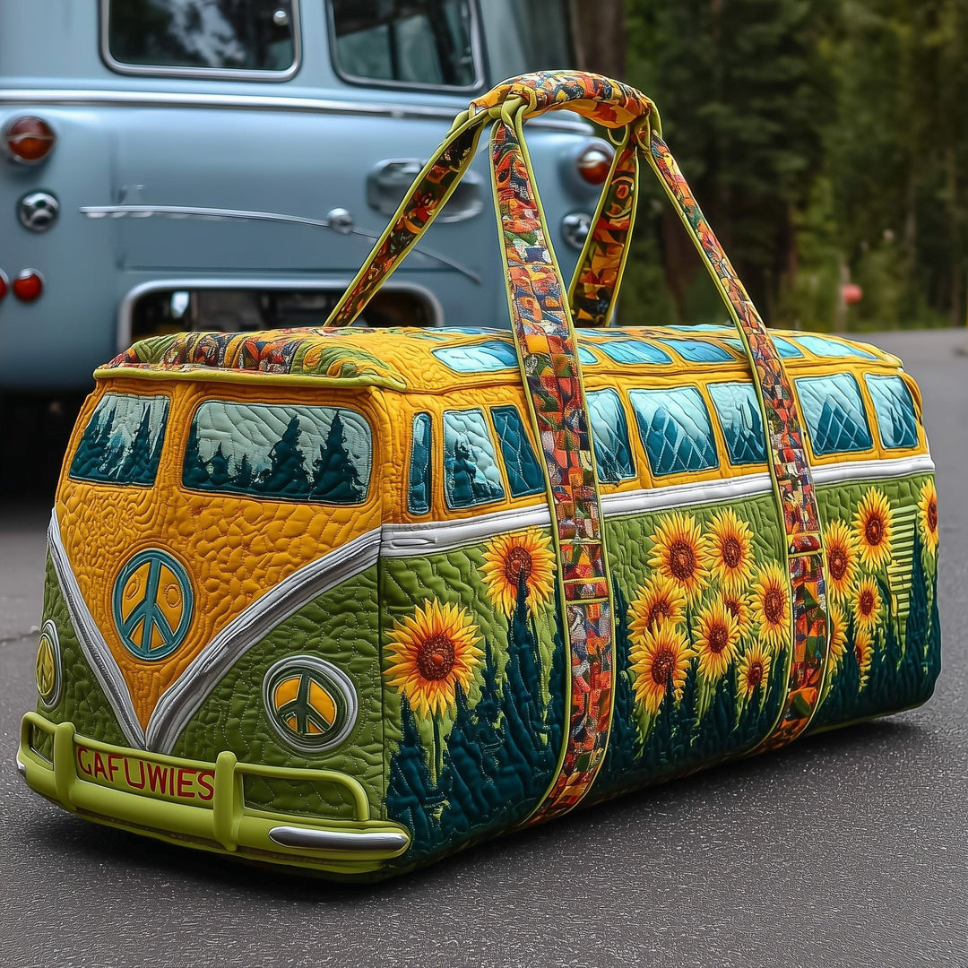 Bohemian Sunflower Quilted Duffle Bag