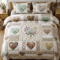 Flower Patchwork Quilted Bedding Set