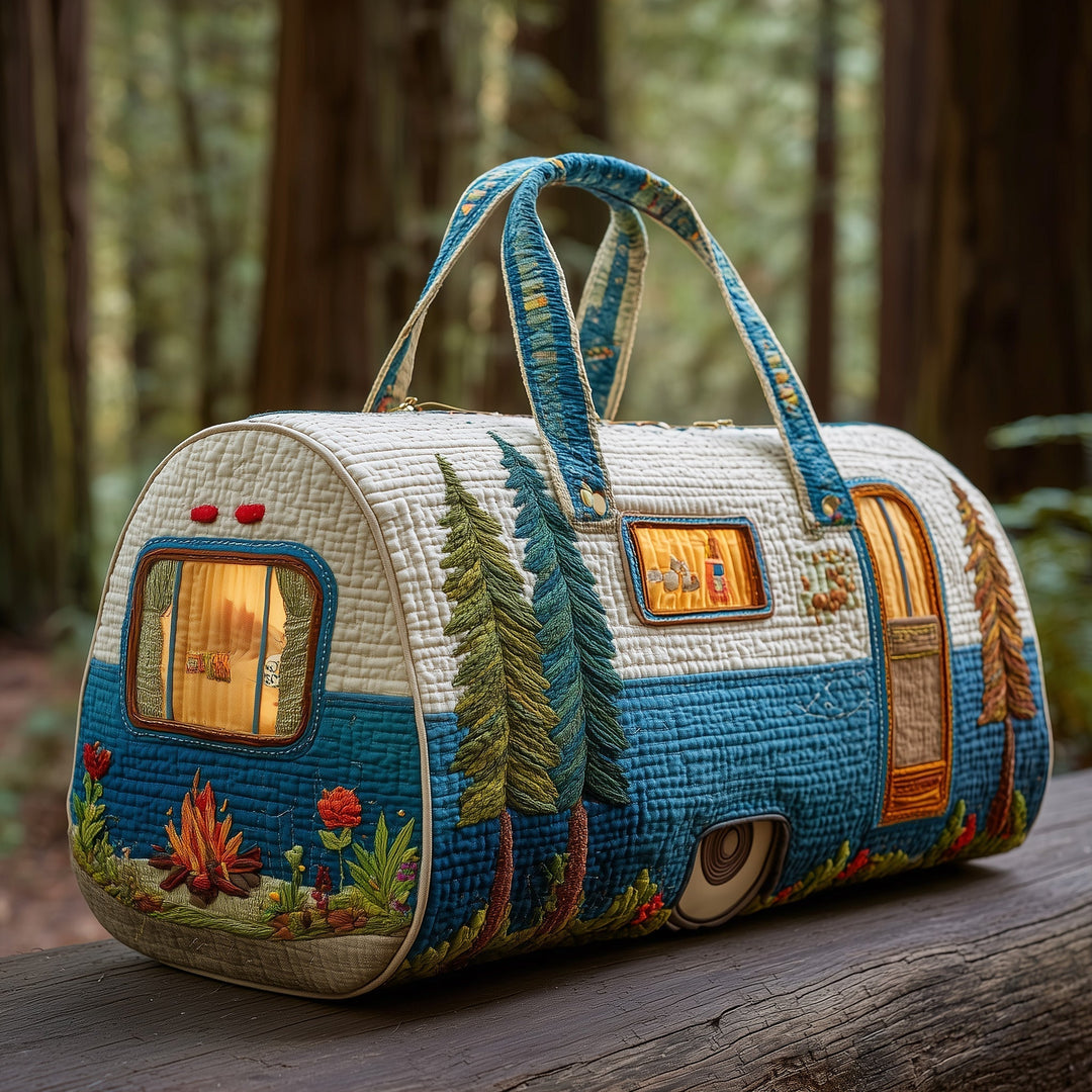 Camping Trailer Quilted Duffle Bag