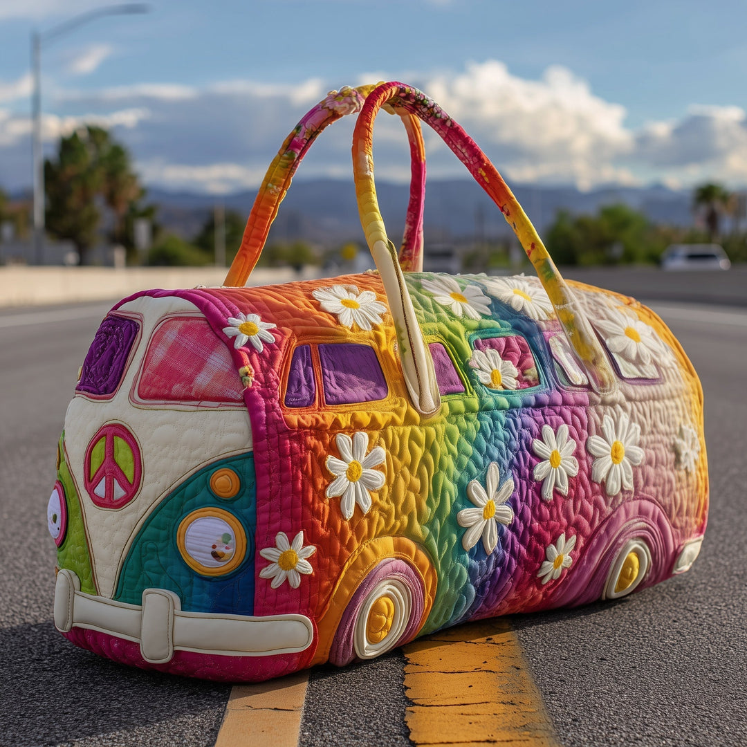 Hippie Journey Quilted Travel Duffle Bag