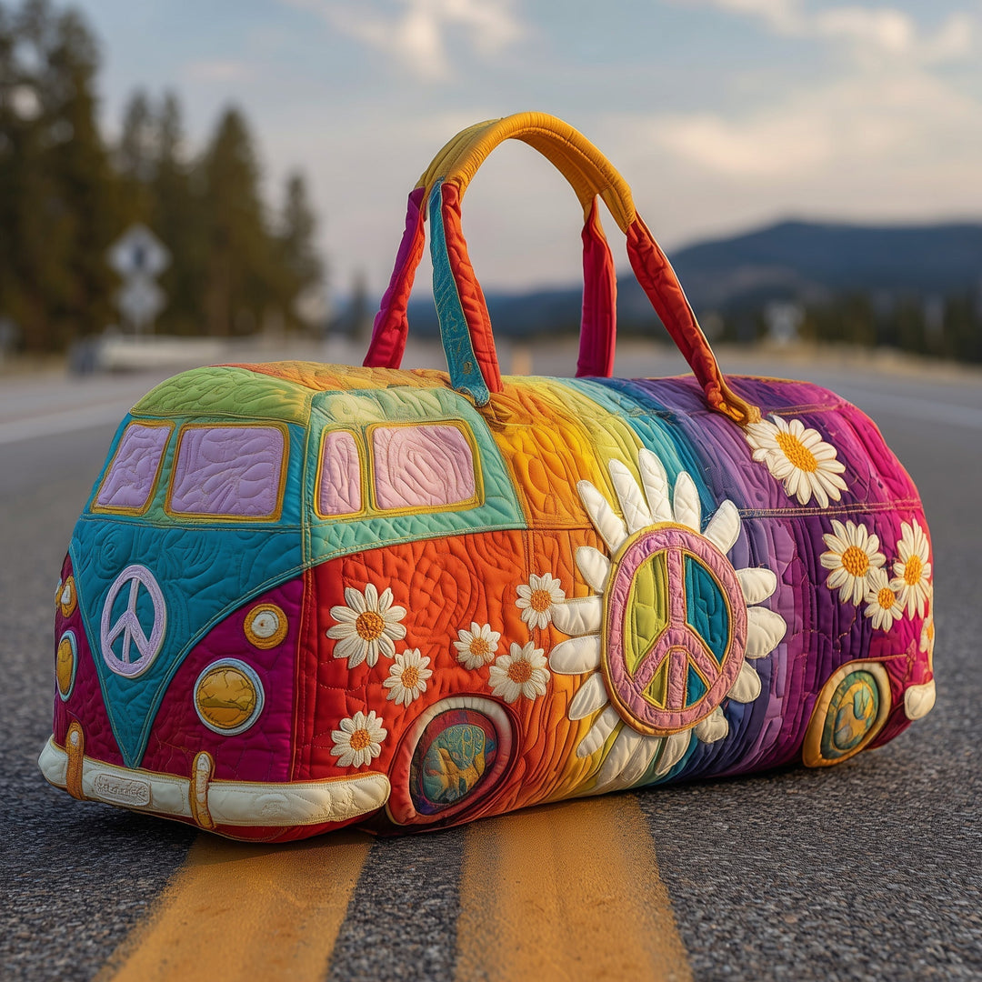 Hippie Journey Quilted Travel Duffle Bag