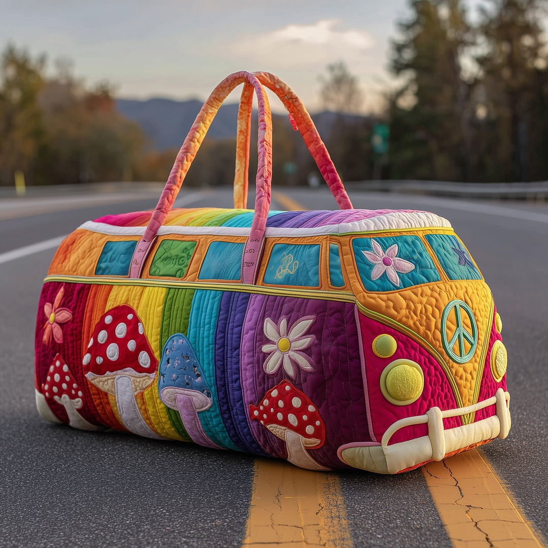Hippie Van Quilted Travel Duffle Bag