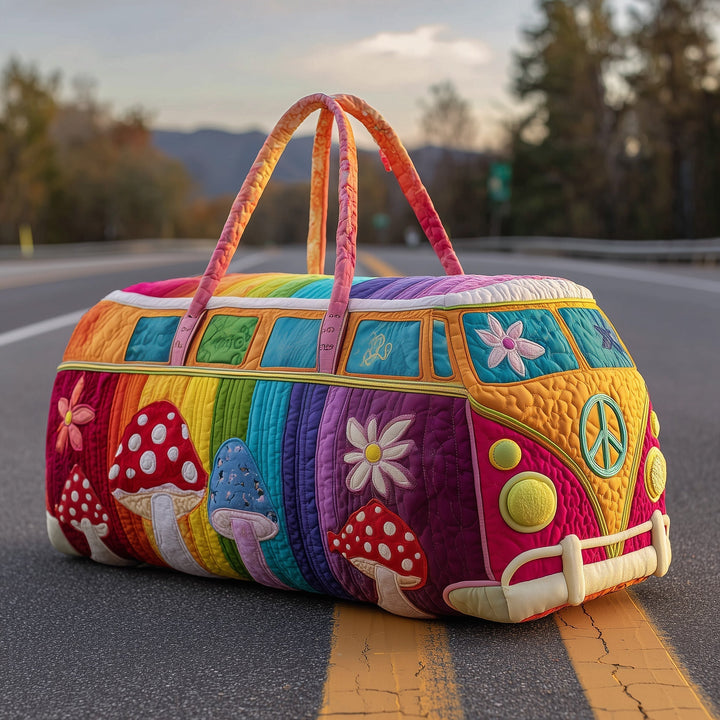 Hippie Van Quilted Travel Duffle Bag