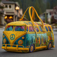 Hippie Van Quilted Travel Duffle Bag