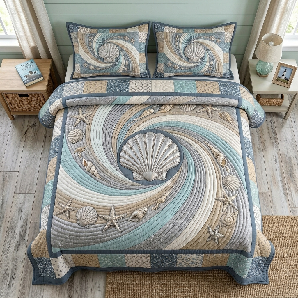 Coastal Whisper Quilted Bedding Set