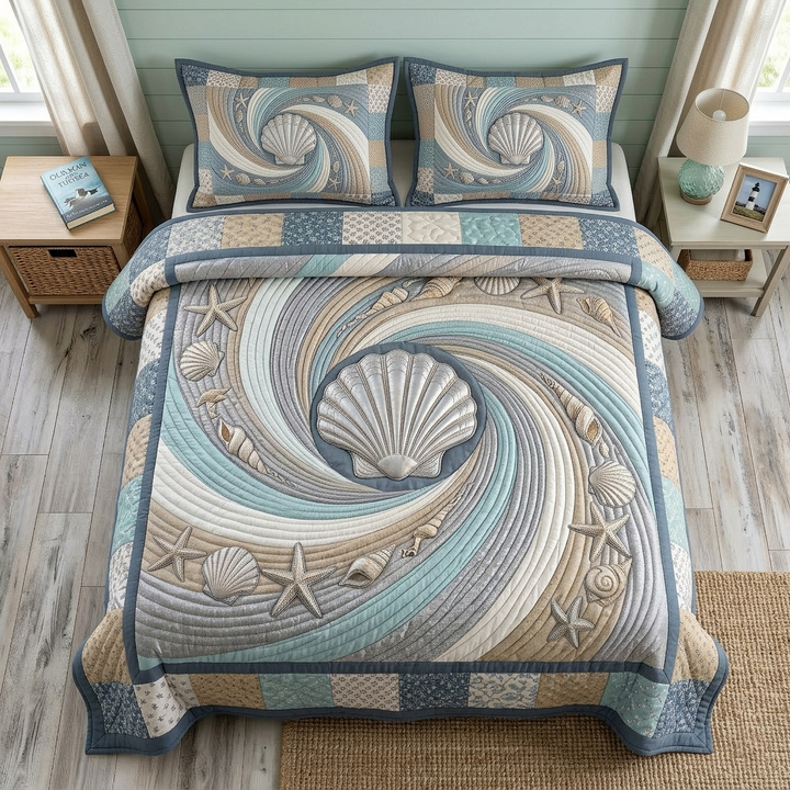 Coastal Whisper Quilted Bedding Set