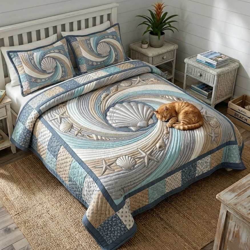 Coastal Whisper Quilted Bedding Set