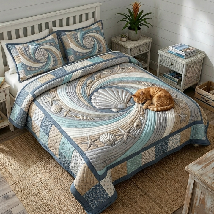Coastal Whisper Quilted Bedding Set