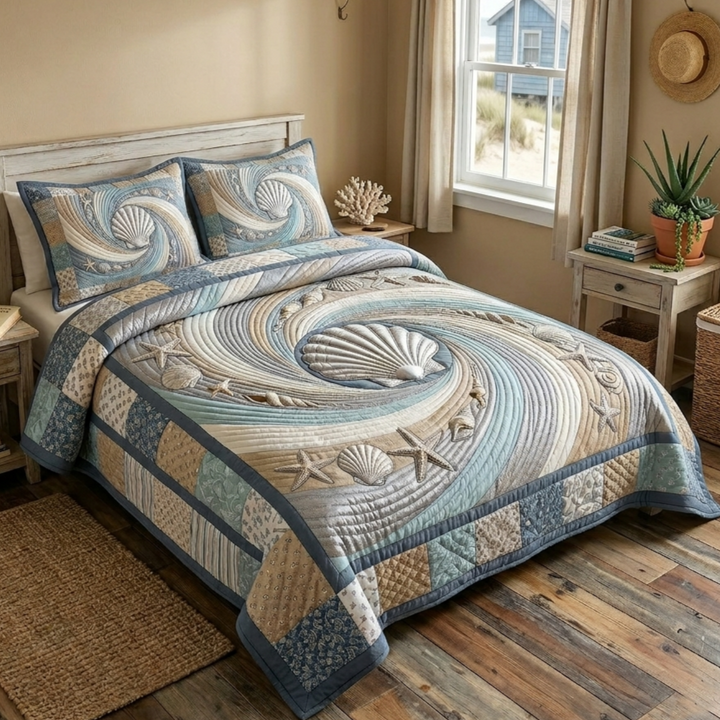 Coastal Whisper Quilted Bedding Set