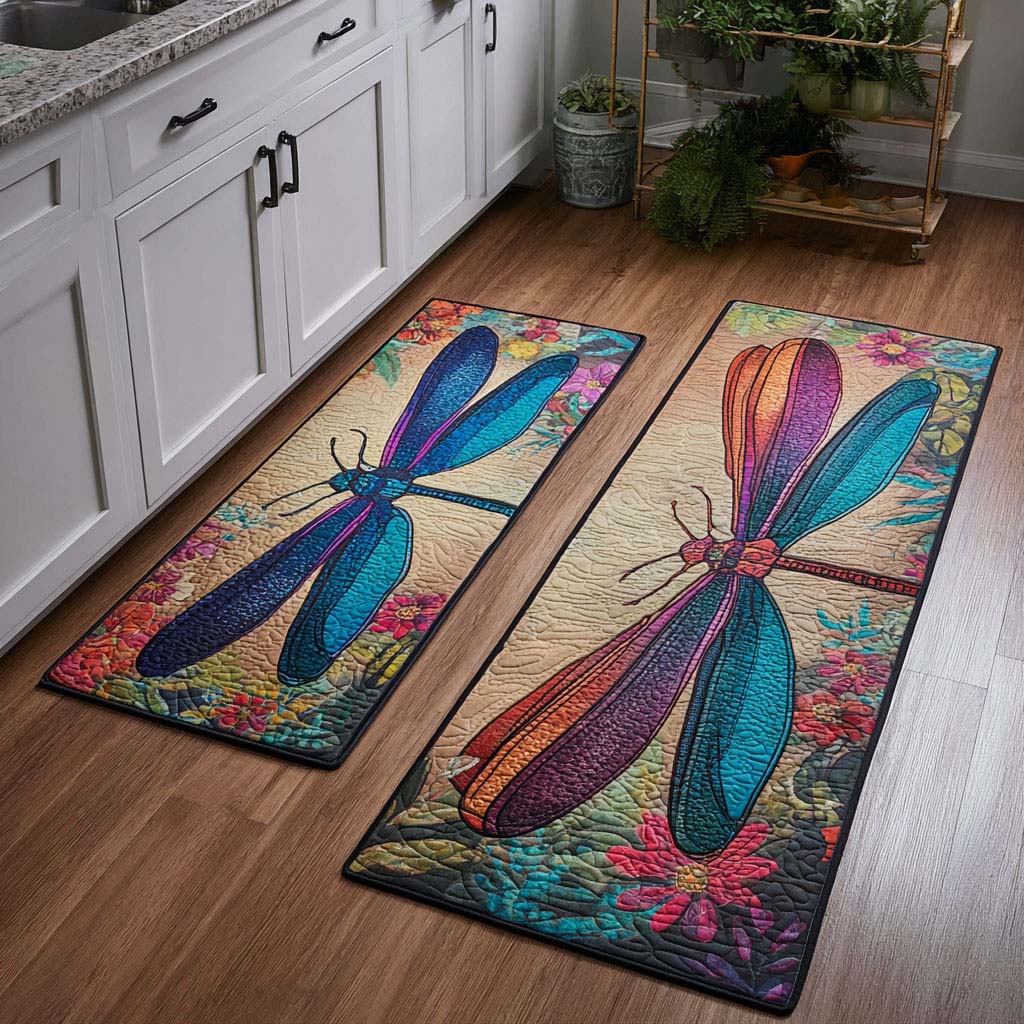 Dragonfly Kitchen Rug Set
