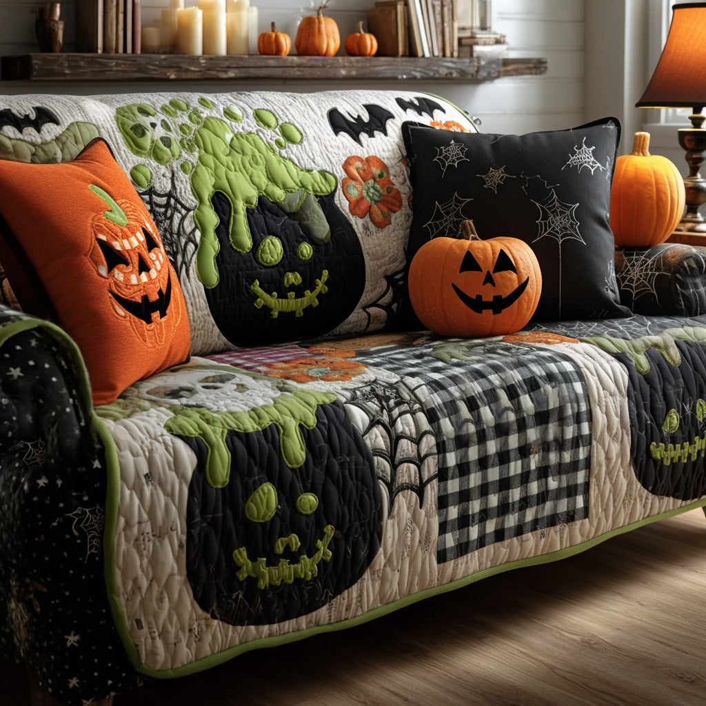 Hauntingly Beautiful Ghostly Potions Quilted Sofa Cover