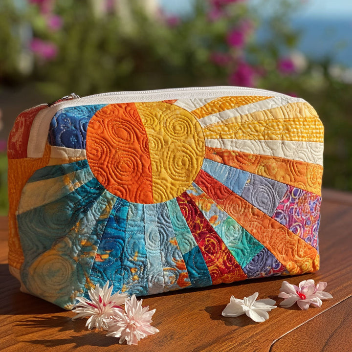 Good Vibes Quilted Cosmetic Bag