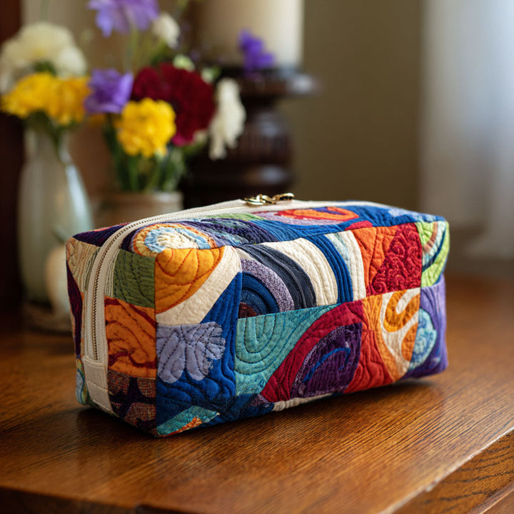 Groovy Waves Quilted Cosmetic Bag