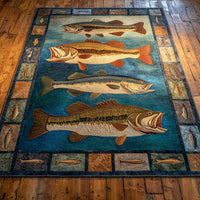 Group Trout Quilted Area Rug
