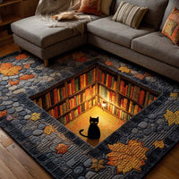 Hidden Library Quilted Area Rug