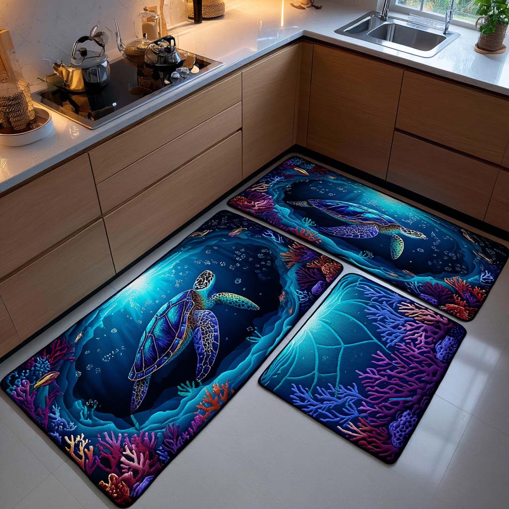 Hidden Reef Kitchen Rug Set