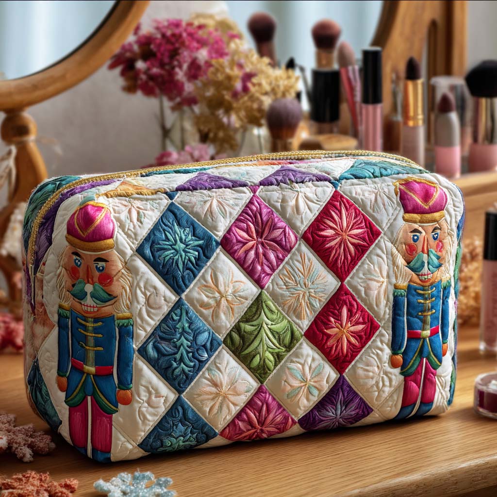 Holiday Sentinel Quilted Cosmetic Bag