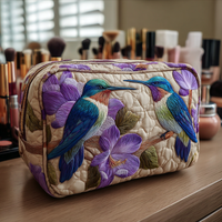 Hummingbird Bliss Quilted Cosmetic Bag
