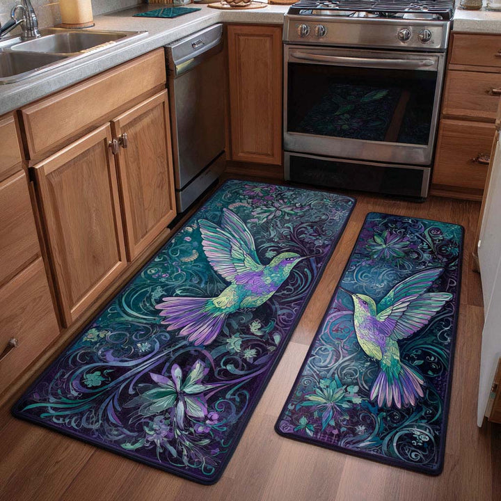 Hummingbird Themed Kitchen Rug Set