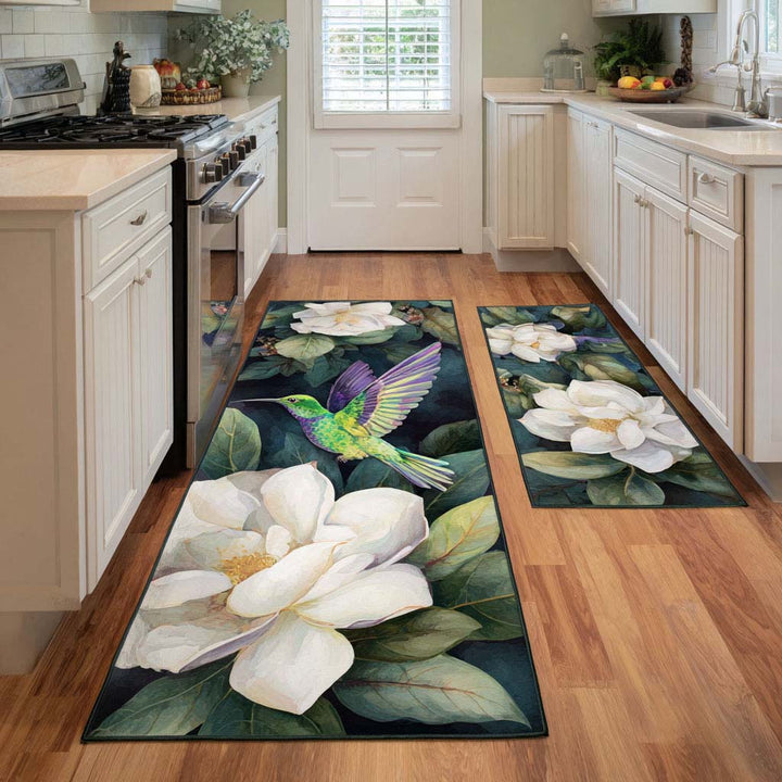 Hummingbird Light Kitchen Rug Set