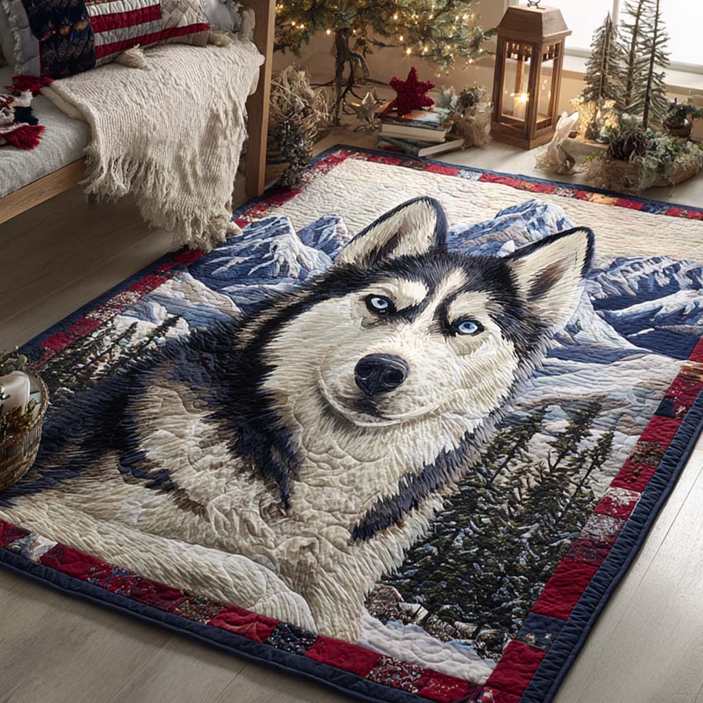 Husky Gaze Quilted Area Rug