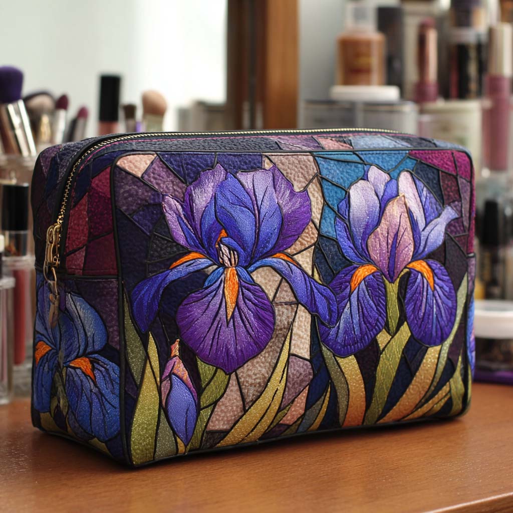 Iris Charm Quilted Cosmetic Bag