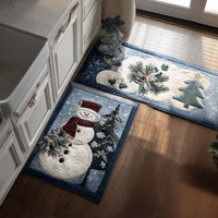Joyful Frost Kitchen Rug Set