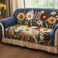 Joyful Petal Quilted Sofa Cover